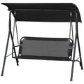 3-Seat Outdoor Patio Swing Chair w/ Cushion, Steel Frame Stand, Adjustable Tilt Canopy for Patio, Garden
