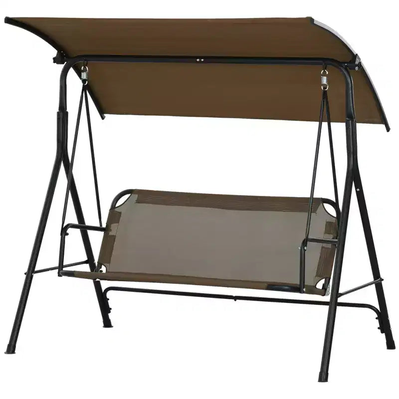 3-Seat Outdoor Patio Swing Chair w/ Cushion, Steel Frame Stand, Adjustable Tilt Canopy for Patio, Garden
