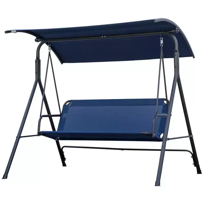 3-Seat Outdoor Patio Swing Chair w/ Cushion, Steel Frame Stand, Adjustable Tilt Canopy for Patio, Garden