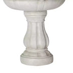 2-Tier Outdoor Water Fountain Classic Pedestal Cascading Water Feature for Patio Garden Yard Decor, White - ModernLuxe