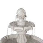 2-Tier Outdoor Water Fountain Classic Pedestal Cascading Water Feature for Patio Garden Yard Decor, White - ModernLuxe