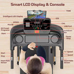 Famistar 3.5HP Folding Treadmill with Smart Apps, LED Display and Bluetooth Speakers, Black