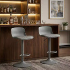 FurnitureR 2PC Adjustable Height Bar Stools, Modern Swivel Barstools with Footrest, Counter Height Bar Chairs for Kitchen Island Pub Home Bar