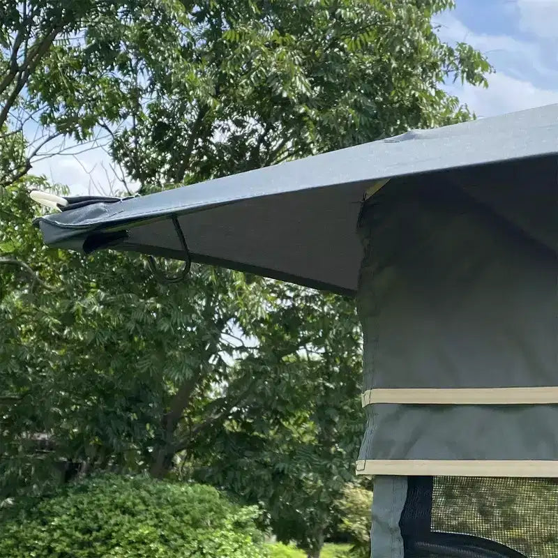 Clihome 13x10 FT Outdoor Patio Gazebo Canopy with Double Vent Roof & Removable Mosquito Netting, Grey