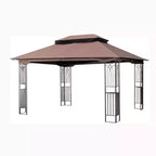 Clihome 13x10 FT Outdoor Patio Gazebo Canopy with Double Vent Roof & Removable Mosquito Netting, Grey