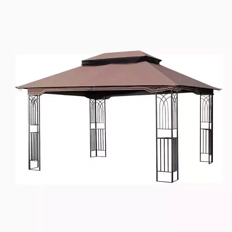 Clihome 13x10 FT Outdoor Patio Gazebo Canopy with Double Vent Roof & Removable Mosquito Netting, Grey