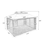 Clihome 13x10 FT Outdoor Patio Gazebo Canopy with Double Vent Roof & Removable Mosquito Netting, Grey