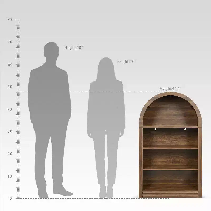 NEWLAYOUT 4-Tier Tall Bookshelf, 47.6 Inch Wood Open Display Floor Bookcase