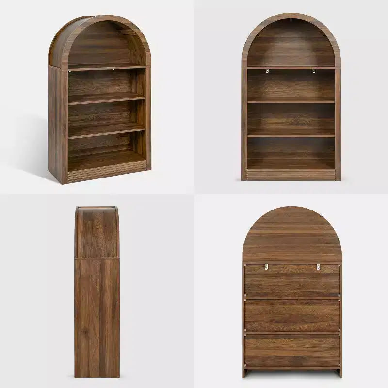 NEWLAYOUT 4-Tier Tall Bookshelf, 47.6 Inch Wood Open Display Floor Bookcase