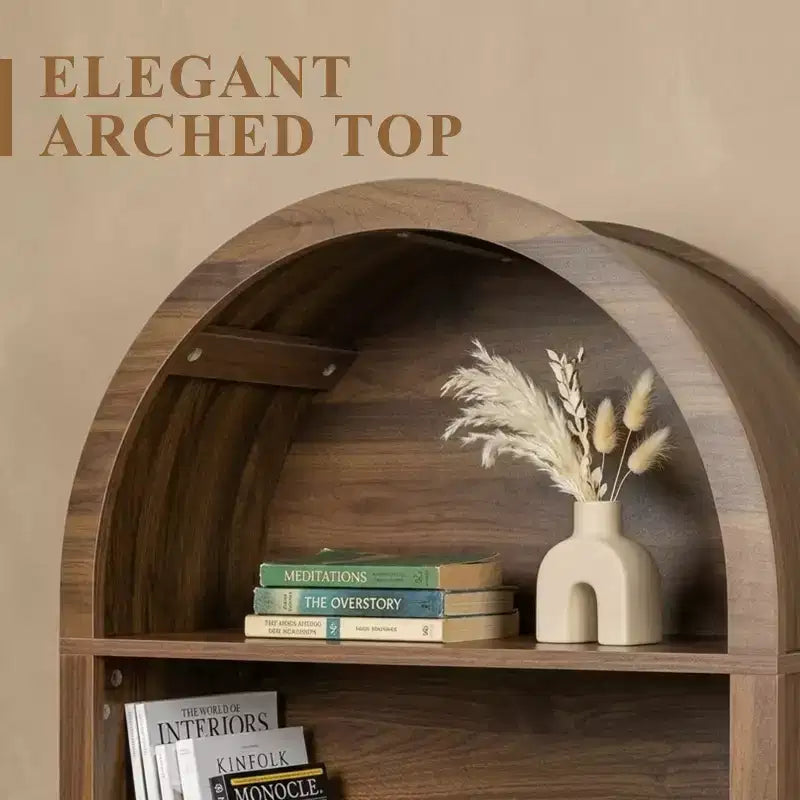 NEWLAYOUT 4-Tier Tall Bookshelf, 47.6 Inch Wood Open Display Floor Bookcase
