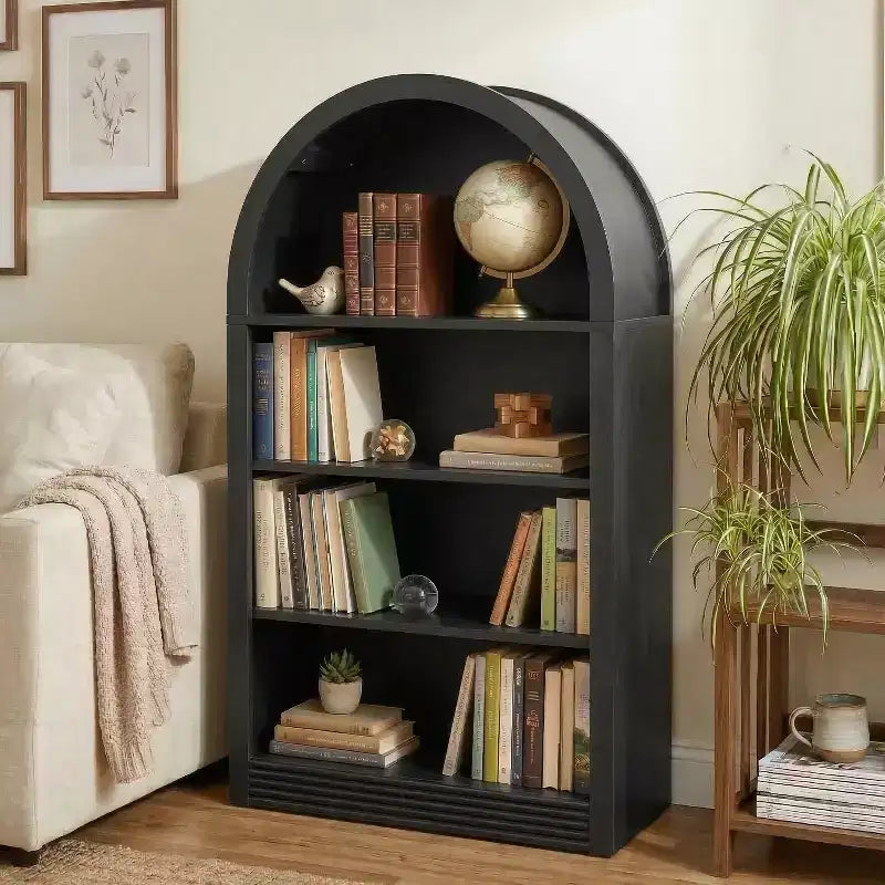 NEWLAYOUT 4-Tier Tall Bookshelf, 47.6 Inch Wood Open Display Floor Bookcase