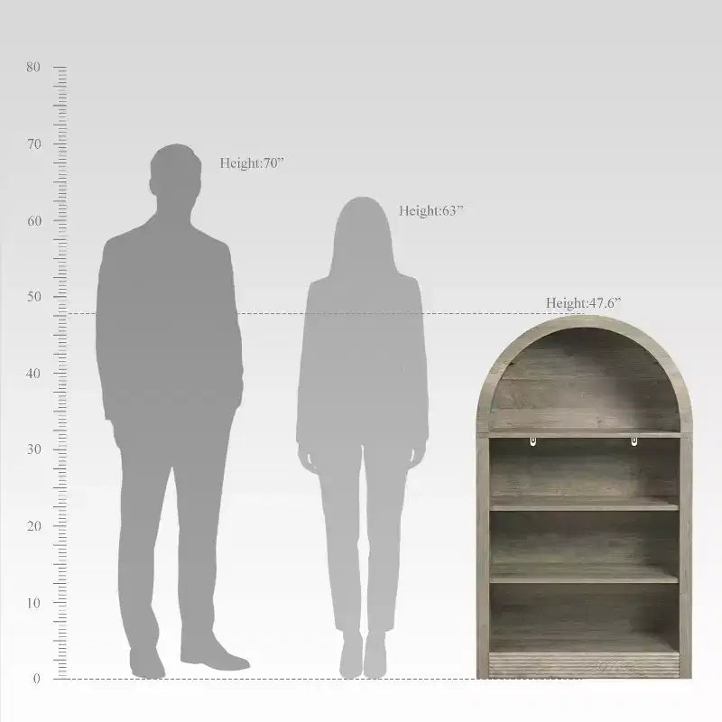 NEWLAYOUT 4-Tier Tall Bookshelf, 47.6 Inch Wood Open Display Floor Bookcase