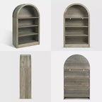 NEWLAYOUT 4-Tier Tall Bookshelf, 47.6 Inch Wood Open Display Floor Bookcase