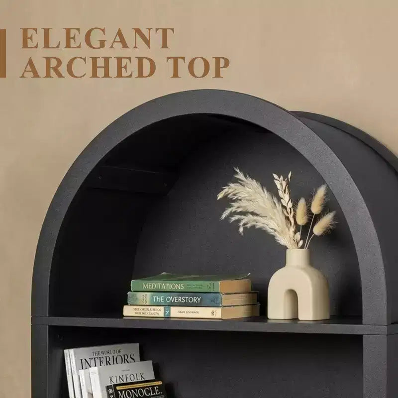 NEWLAYOUT 4-Tier Tall Bookshelf, 47.6 Inch Wood Open Display Floor Bookcase