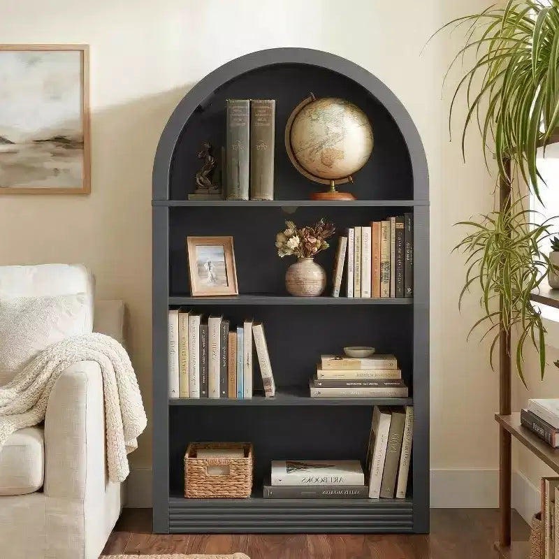 NEWLAYOUT 4-Tier Tall Bookshelf, 47.6 Inch Wood Open Display Floor Bookcase