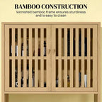 GDFStudio Rhett Vertical Bamboo Over Toilet Storage Cabinet with Adjustable Shelves and Slatted Doors