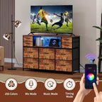 10-Drawer Fabric Dresser, Open Shelves, Modern Storage Cabinet, for Bedroom, Living Room, Hallway