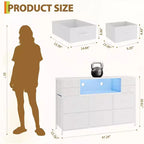 10-Drawer Fabric Dresser, Open Shelves, Modern Storage Cabinet, for Bedroom, Living Room, Hallway