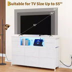 10-Drawer Fabric Dresser, Open Shelves, Modern Storage Cabinet, for Bedroom, Living Room, Hallway