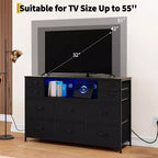 10-Drawer Fabric Dresser, Open Shelves, Modern Storage Cabinet, for Bedroom, Living Room, Hallway