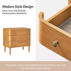 Noah Modern 26W 3-Drawer End Table with Solid Wood Legs Built-in Outlet|ART OF LIVING DESIGNS-OAK