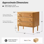 Noah Modern 26W 3-Drawer End Table with Solid Wood Legs Built-in Outlet|ART OF LIVING DESIGNS-OAK