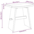 vidaXL Bathroom Stool Brown 19.69 x 11.61 x 19.88 in Solid Teak Wood