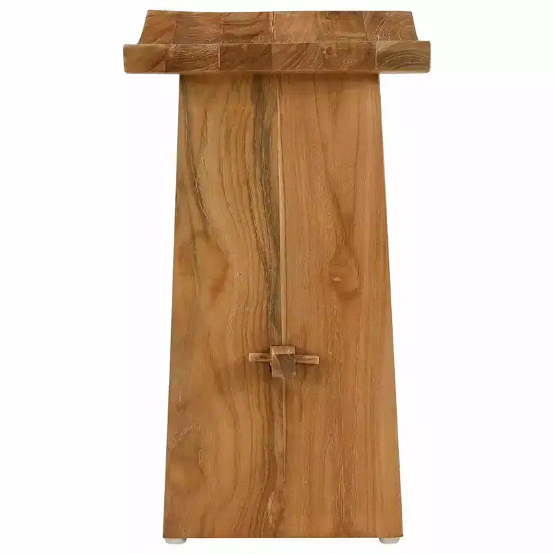 vidaXL Bathroom Stool Brown 19.69 x 11.61 x 19.88 in Solid Teak Wood