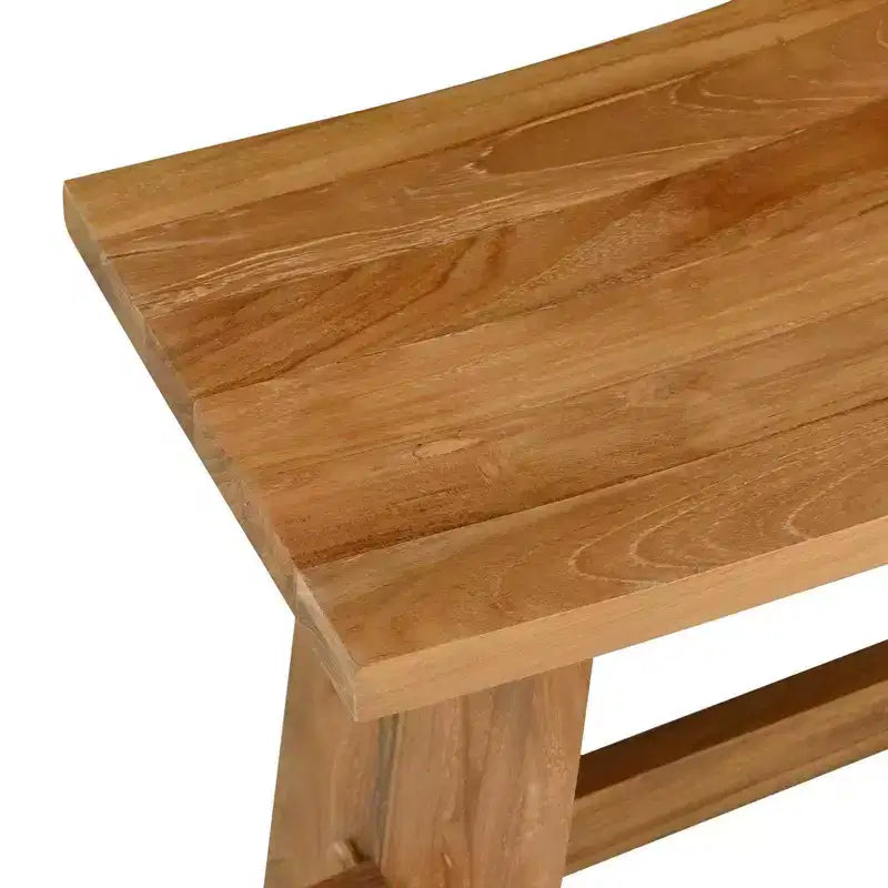 vidaXL Bathroom Stool Brown 19.69 x 11.61 x 19.88 in Solid Teak Wood