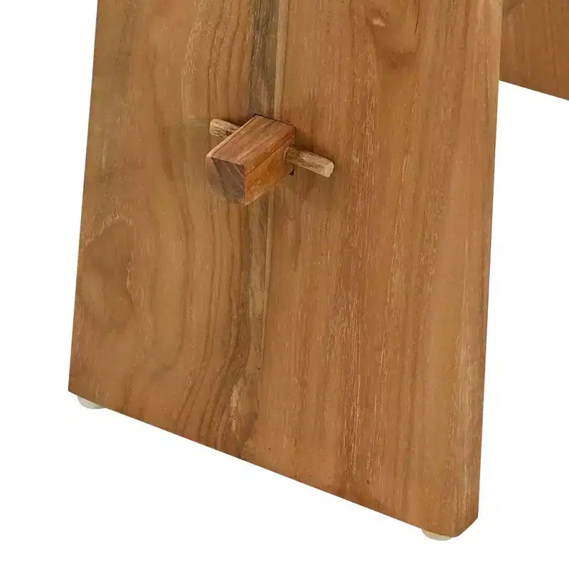 vidaXL Bathroom Stool Brown 19.69 x 11.61 x 19.88 in Solid Teak Wood