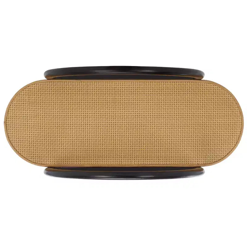 Wilson Wood & PE Rattan Storage Shelf - Black/Brown - SEI