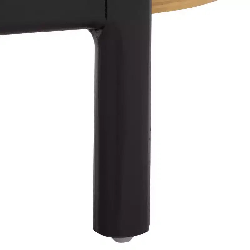 Wilson Wood & PE Rattan Storage Shelf - Black/Brown - SEI
