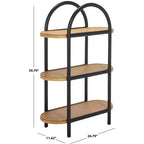 Wilson Wood & PE Rattan Storage Shelf - Black/Brown - SEI