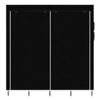 Karl Home 12-Cube Portable Closet Wardrobe with 2 Hanging Rods & 4 Side Pockets, 4-Tier Non-Woven Fabric Storage Organizer Black