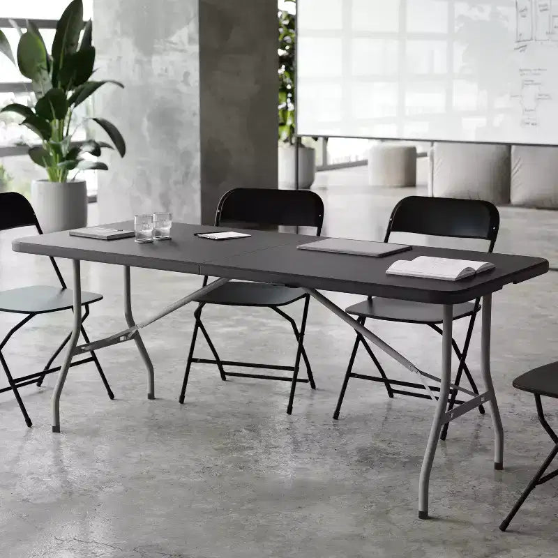 Flash Furniture 6-Foot Bi-Fold Plastic Folding Table