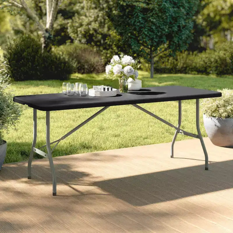 Flash Furniture 6-Foot Bi-Fold Plastic Folding Table
