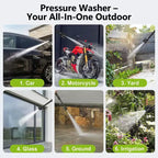 Garvee 20V Cordless Pressure Washer, 320 PSI Portable Power Cleaner with Battery, 6-in-1 Nozzle Foam Cannon for Car Patio Home