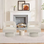 Modern 360 Swivel Velvet Barrel Accent Chair, Upholstered Armchair with Striped Backrest & Plush Padding, Comfy Round Lounge Chair