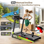 3.5HP 9MPH Treadmill,330LBS Capacity,Folding Home Treadmill w/ Incline&105 Program,Virtual Run w/ APP,Air Damping,Portable Treadmill Jogging Walking