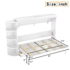 GDFStudio Rina Modern Murphy Platform Bed with Shelf, Side Cabinets and Drawers