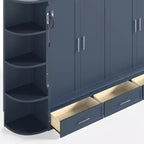 GDFStudio Rina Modern Murphy Platform Bed with Shelf, Side Cabinets and Drawers