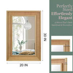 GDFStudio Brielle Farmhouse Rattan Solid Wood Decorative Wall Mirror