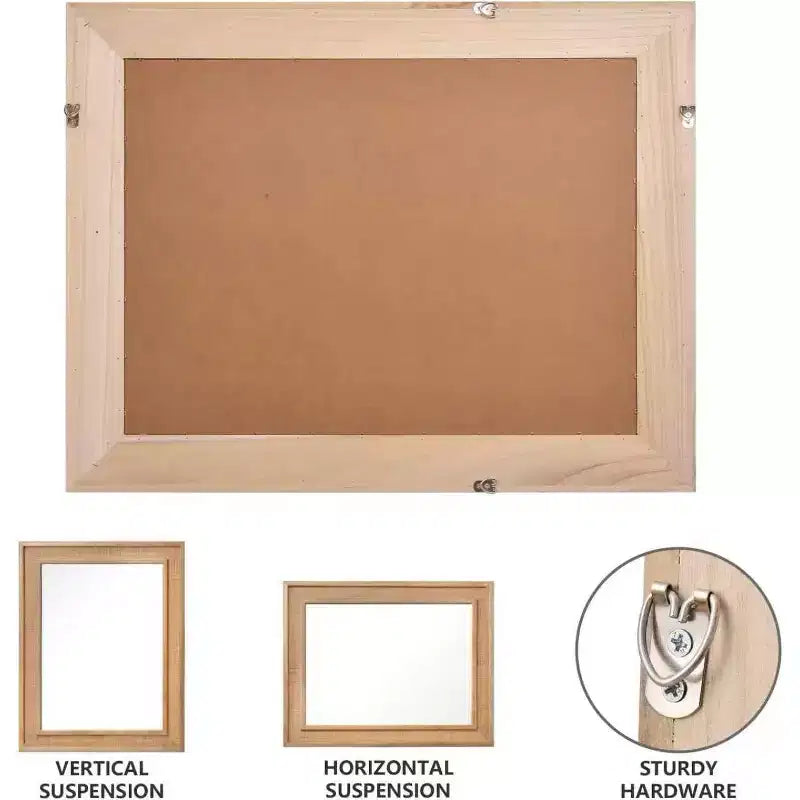 GDFStudio Brielle Farmhouse Rattan Solid Wood Decorative Wall Mirror