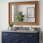 GDFStudio Brielle Farmhouse Rattan Solid Wood Decorative Wall Mirror