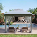 11x11 Pop-Up Instant Gazebo Tent with Mosquito Netting, Waterproof Outdoor Canopy Shelter for Backyard & Patio, Includes Portable Carrying Bag