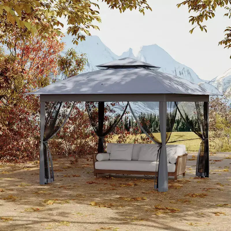 11x11 Pop-Up Instant Gazebo Tent with Mosquito Netting, Waterproof Outdoor Canopy Shelter for Backyard & Patio, Includes Portable Carrying Bag