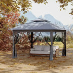 11x11 Pop-Up Instant Gazebo Tent with Mosquito Netting, Waterproof Outdoor Canopy Shelter for Backyard & Patio, Includes Portable Carrying Bag