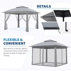 11x11 Pop-Up Instant Gazebo Tent with Mosquito Netting, Waterproof Outdoor Canopy Shelter for Backyard & Patio, Includes Portable Carrying Bag