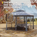 11x11 Pop-Up Instant Gazebo Tent with Mosquito Netting, Waterproof Outdoor Canopy Shelter for Backyard & Patio, Includes Portable Carrying Bag