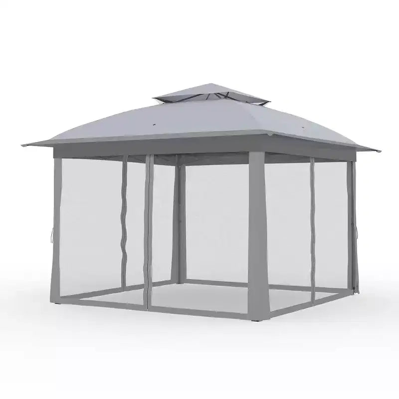11x11 Pop-Up Instant Gazebo Tent with Mosquito Netting, Waterproof Outdoor Canopy Shelter for Backyard & Patio, Includes Portable Carrying Bag